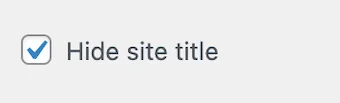 WordPress – Hide site title
