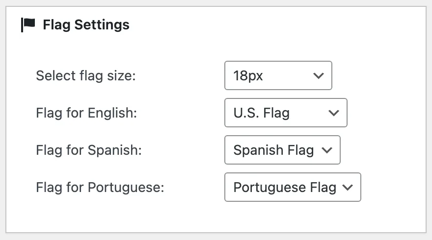 Flag Settings for Google Language Translator (WordPress Plugin)