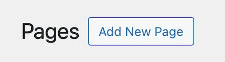 Add New Page button on WordPress.