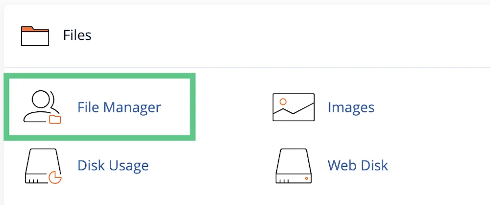 control panel (cpanel) file manager