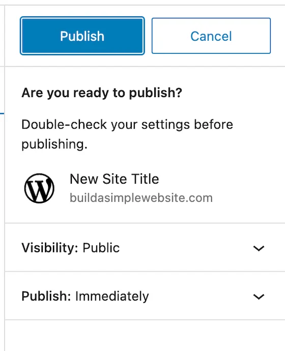 Are you ready to publish? Double-check your settings before publishing.