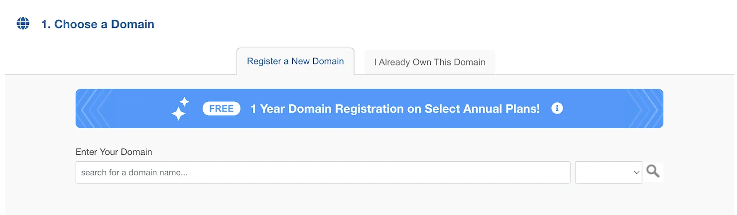 Choose a Domain HostGator