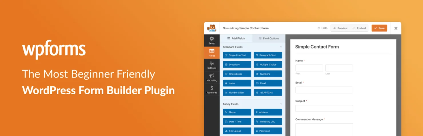 Contact Form by WPForms – Drag and Drop Form Builder Plugin for WordPress