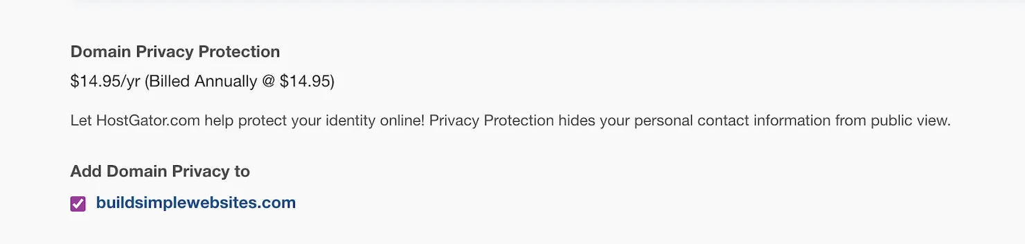 Domain Privacy Protection HostGator