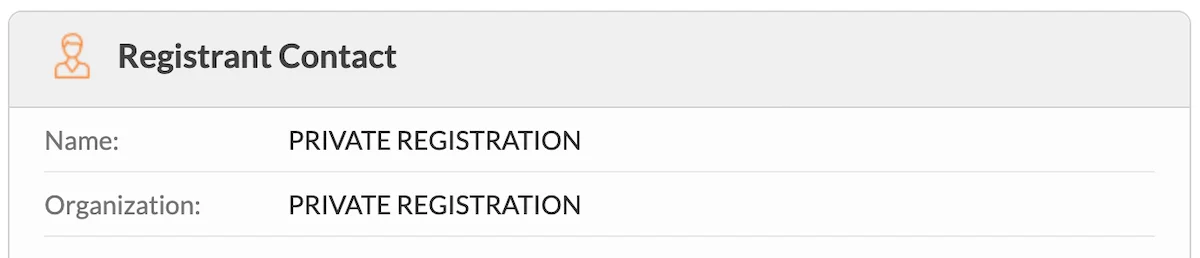 Private Registrant Contact on Whois.com (Domain Privacy Protection)