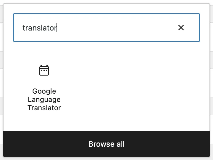 WordPress Widget Block for Google Language Translator Plugin