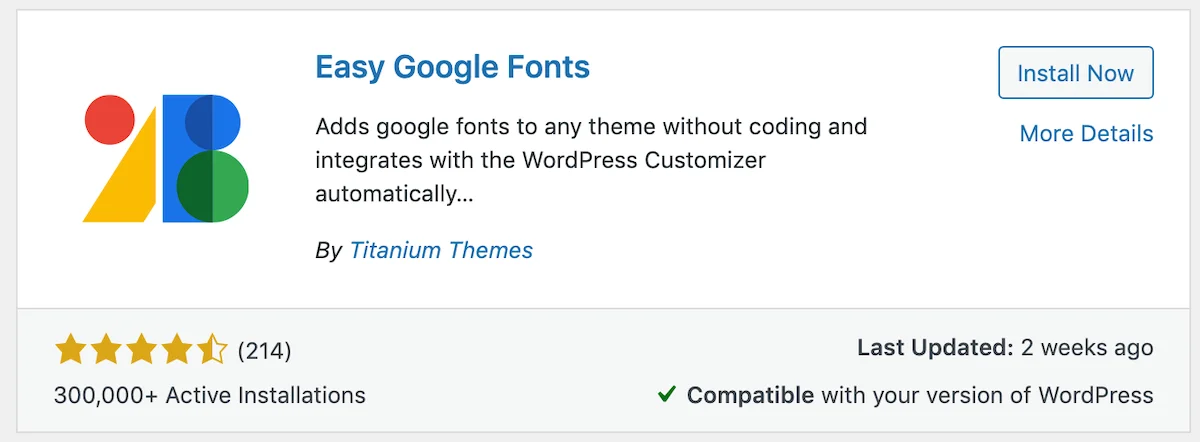Installing the "Easy Google Fonts" WordPress Plugin (in WordPress Dashboard)
