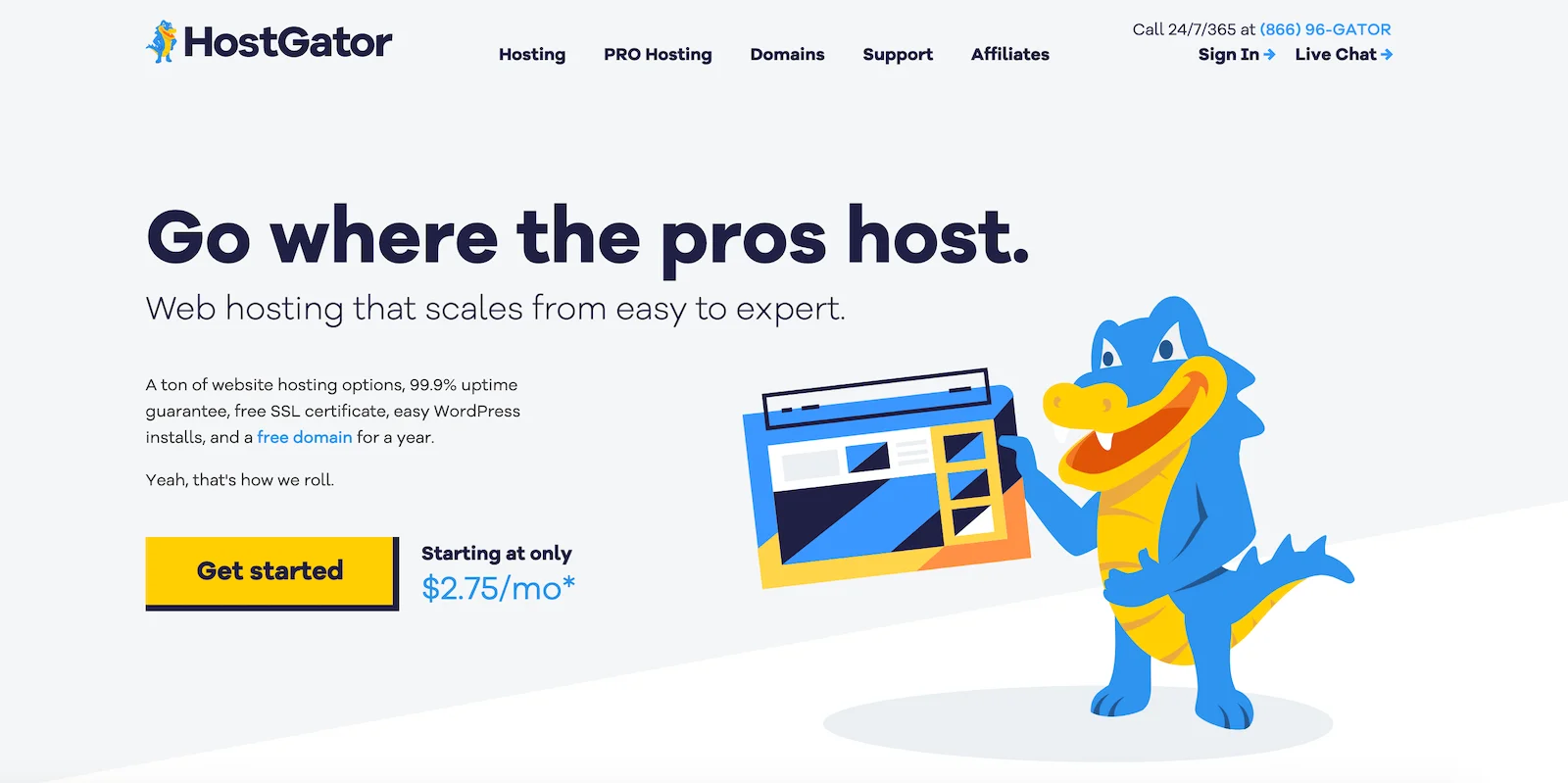 HostgGator.com Home Page