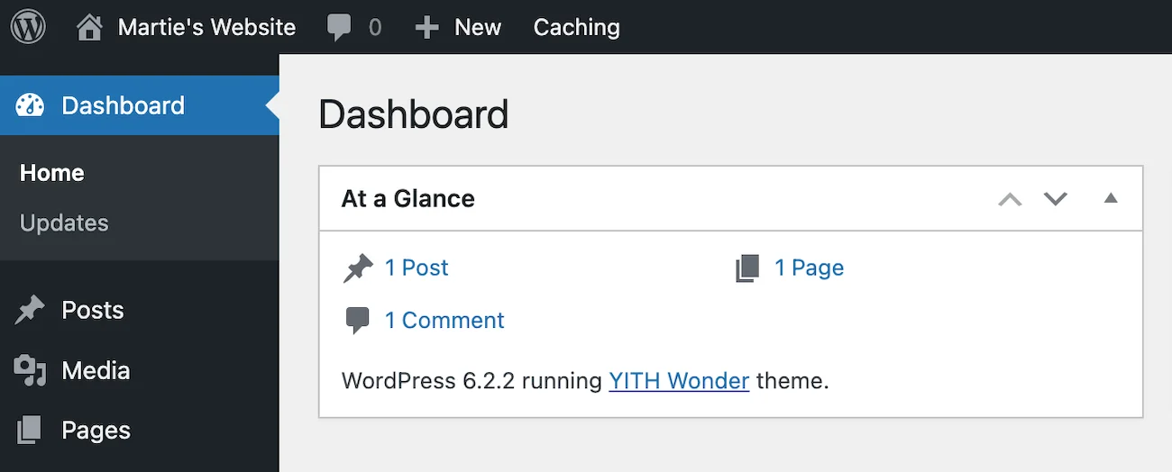 WordPress Dashboard.
