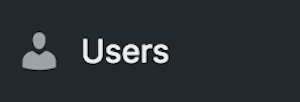 The "Users" option in the left dashboard menu (WordPress).