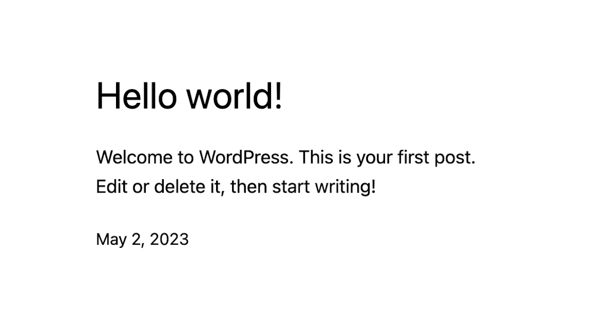 A Demo Blog Post on WordPress called Hello World!