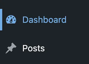"Dashboard" (Home) link in WordPress menu