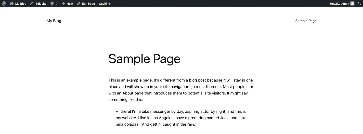 WordPress Sample Page