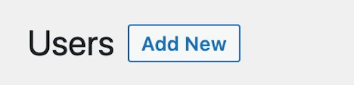 "Add New" (Admin User) Button on WordPress