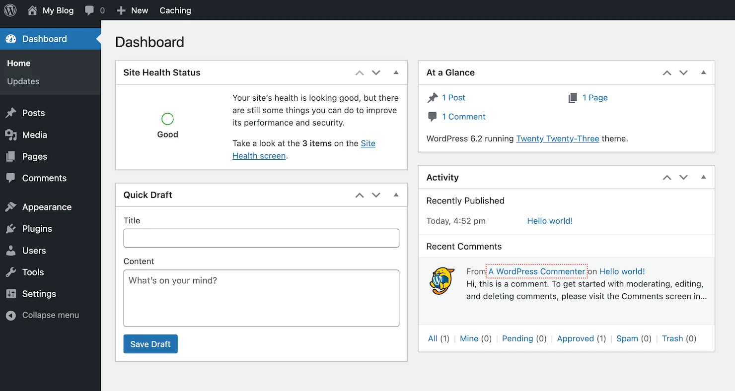 The WordPress Dashboard