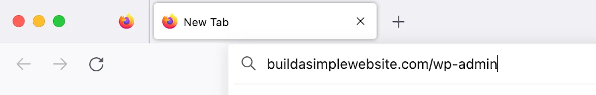 domain.com/wp-admin typed into Firefox browser