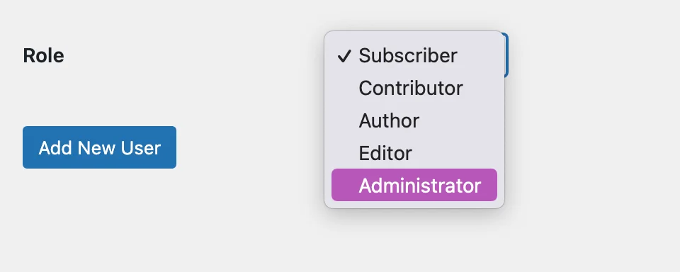 Changing WordPress "User Role" to "Administrator"