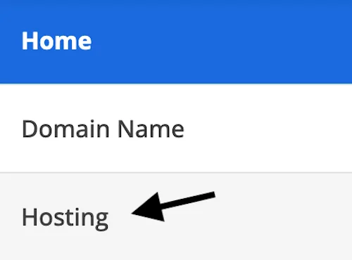Hosting Link in Bluehost Account