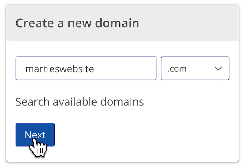 Create a new domain for WordPress.