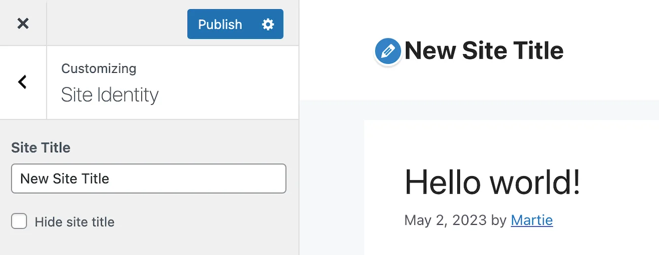 New WordPress Site Title