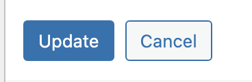 WordPress Update button