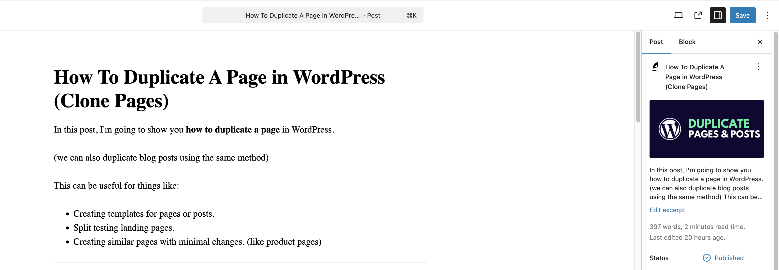 WordPress Post Editor