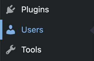 Users link in the WordPress Dashboard